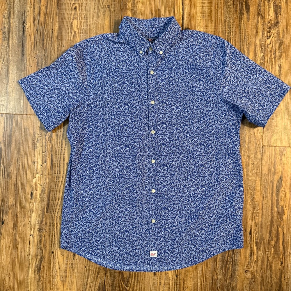 Vineyard Vines Button Down Shirt Mens Large Excellent Slim Fit Murray Floral‎